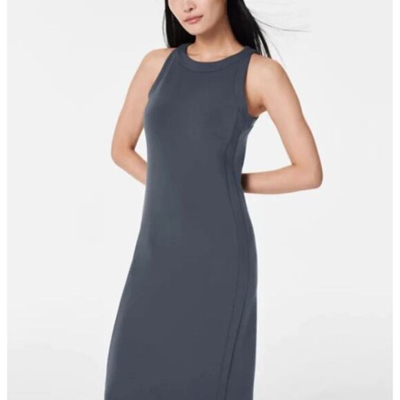 Spanx Airessentials Tank Midi Dress in Dark Storm size M - Picture 2 of 5